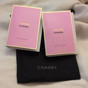 CHANEL Chance Eau Tendre Samples x 2 In Chanel Black Pouch